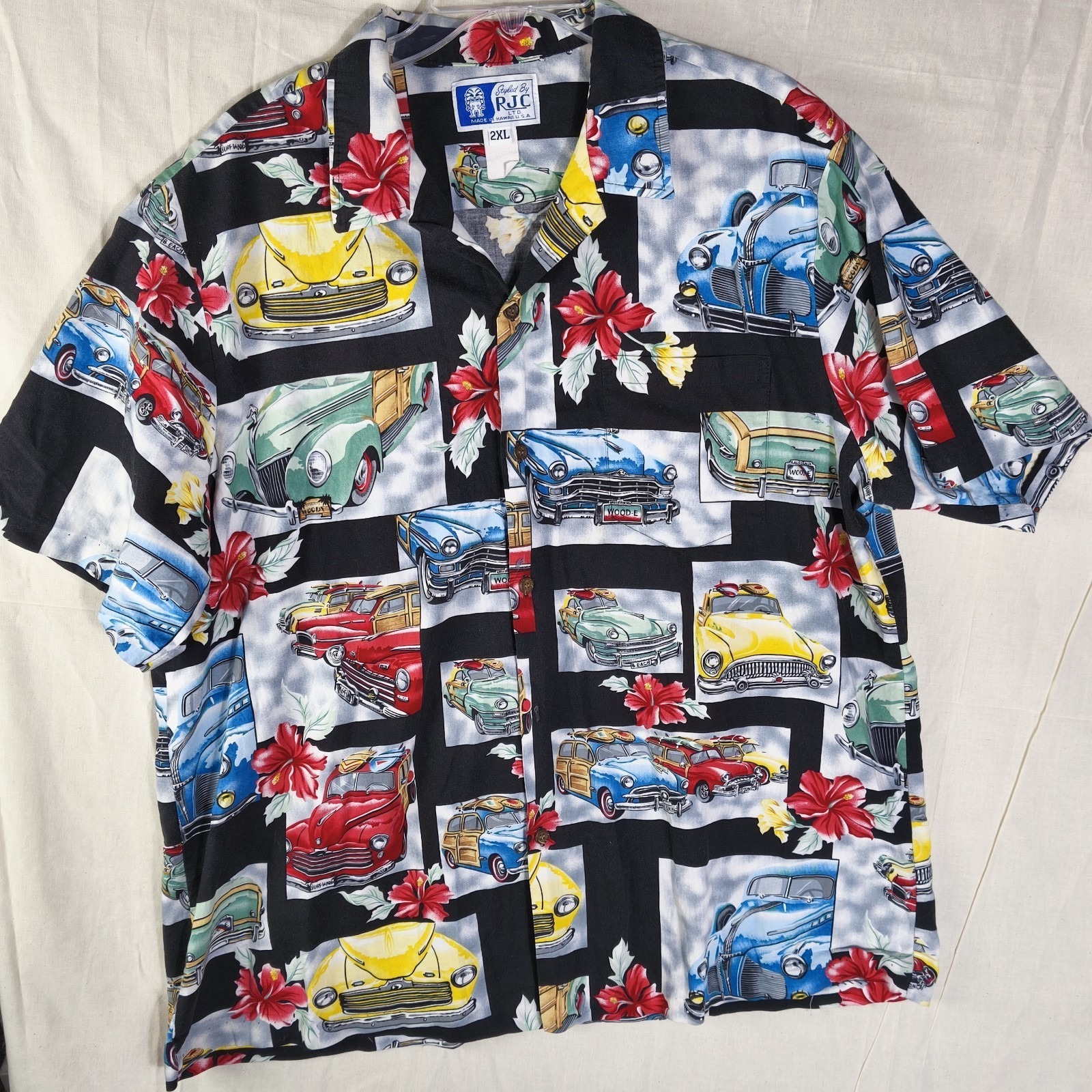 Vtg Rjc Classic Hawaiian Shirt Men's 2xl Floral Hibiscus Made In Hawaii Usa